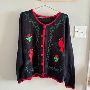 Basic editions holiday themed cardigan